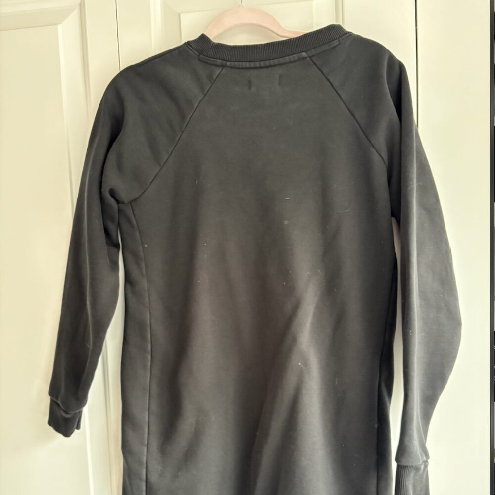 Pact organic cotton black sweatshirt dress with pockets